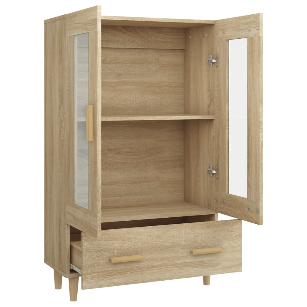 Hoge kast 70x31x115 cm bewerkt hout sonoma eikenkleurig is nu te koop bij PeponiXL, paradijselijk wonen!