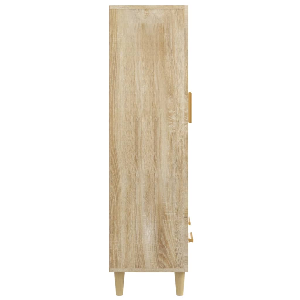 Hoge kast 70x31x115 cm bewerkt hout sonoma eikenkleurig is nu te koop bij PeponiXL, paradijselijk wonen!