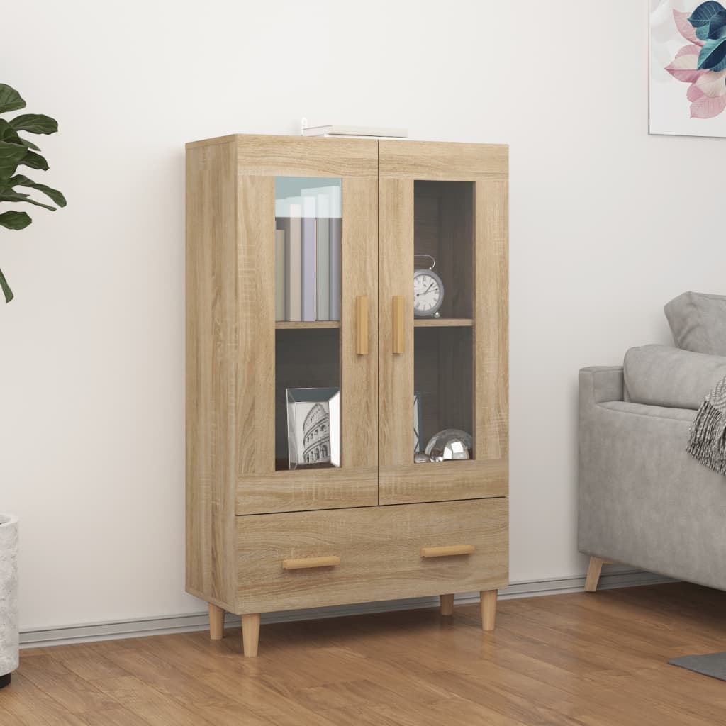 Hoge kast 70x31x115 cm bewerkt hout sonoma eikenkleurig is nu te koop bij PeponiXL, paradijselijk wonen!