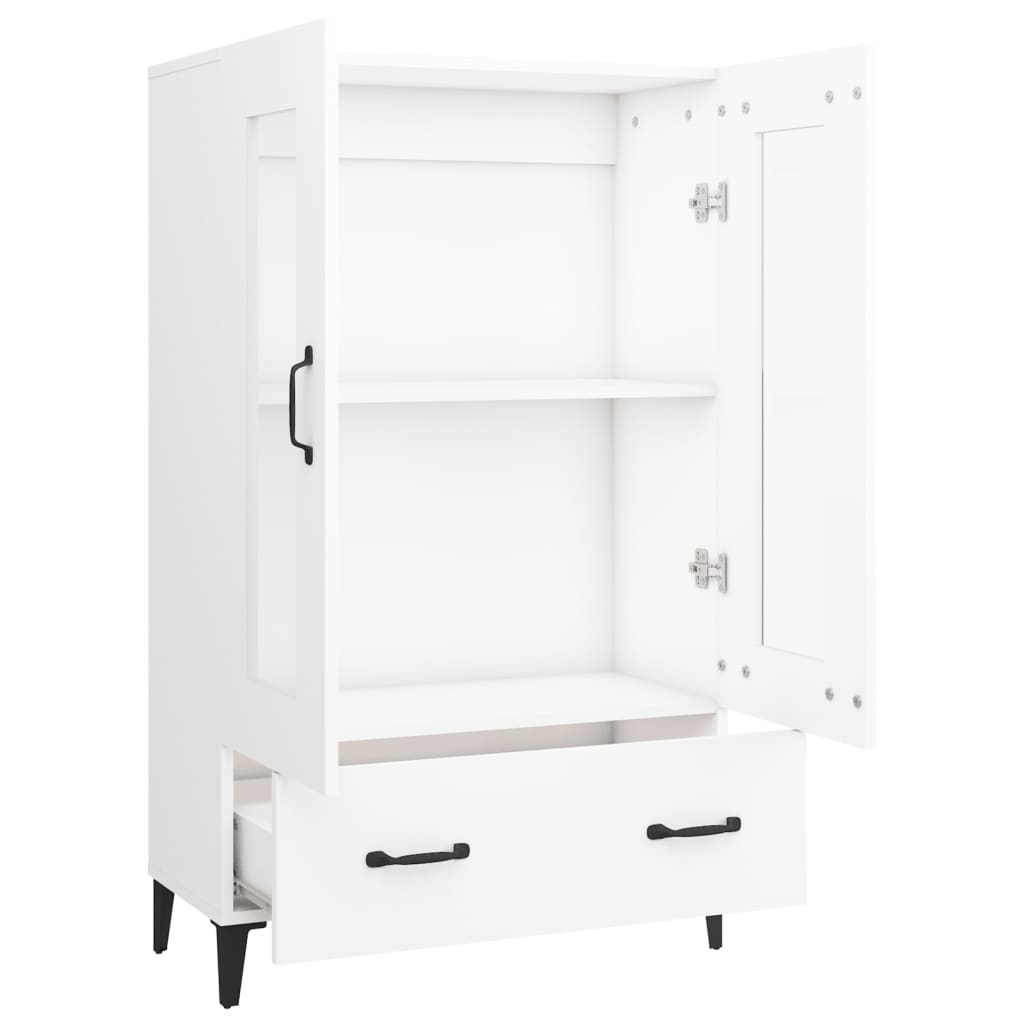 Hoge kast 70x31x115 cm bewerkt hout wit is nu te koop bij PeponiXL, paradijselijk wonen!