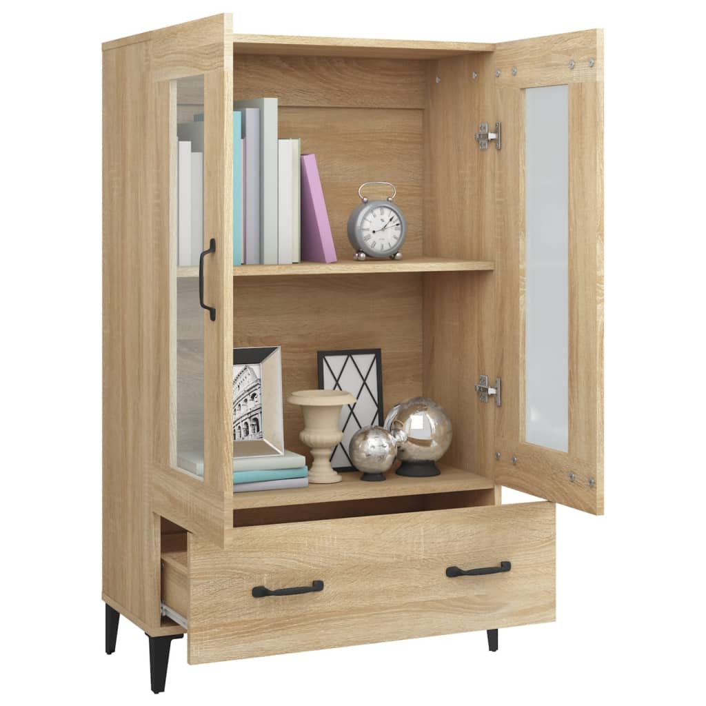 Hoge kast 70x31x115 cm bewerkt hout sonoma eikenkleurig is nu te koop bij PeponiXL, paradijselijk wonen!