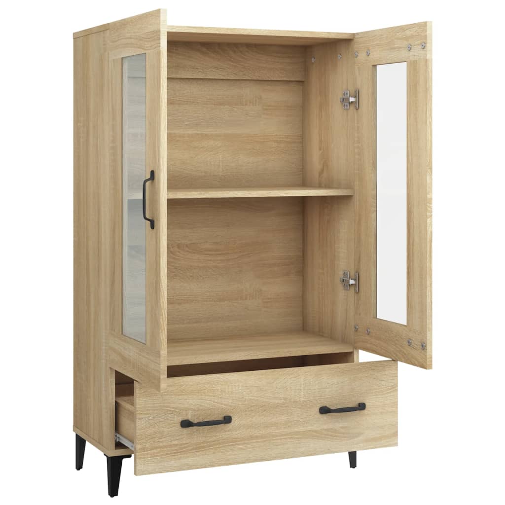 Hoge kast 70x31x115 cm bewerkt hout sonoma eikenkleurig is nu te koop bij PeponiXL, paradijselijk wonen!