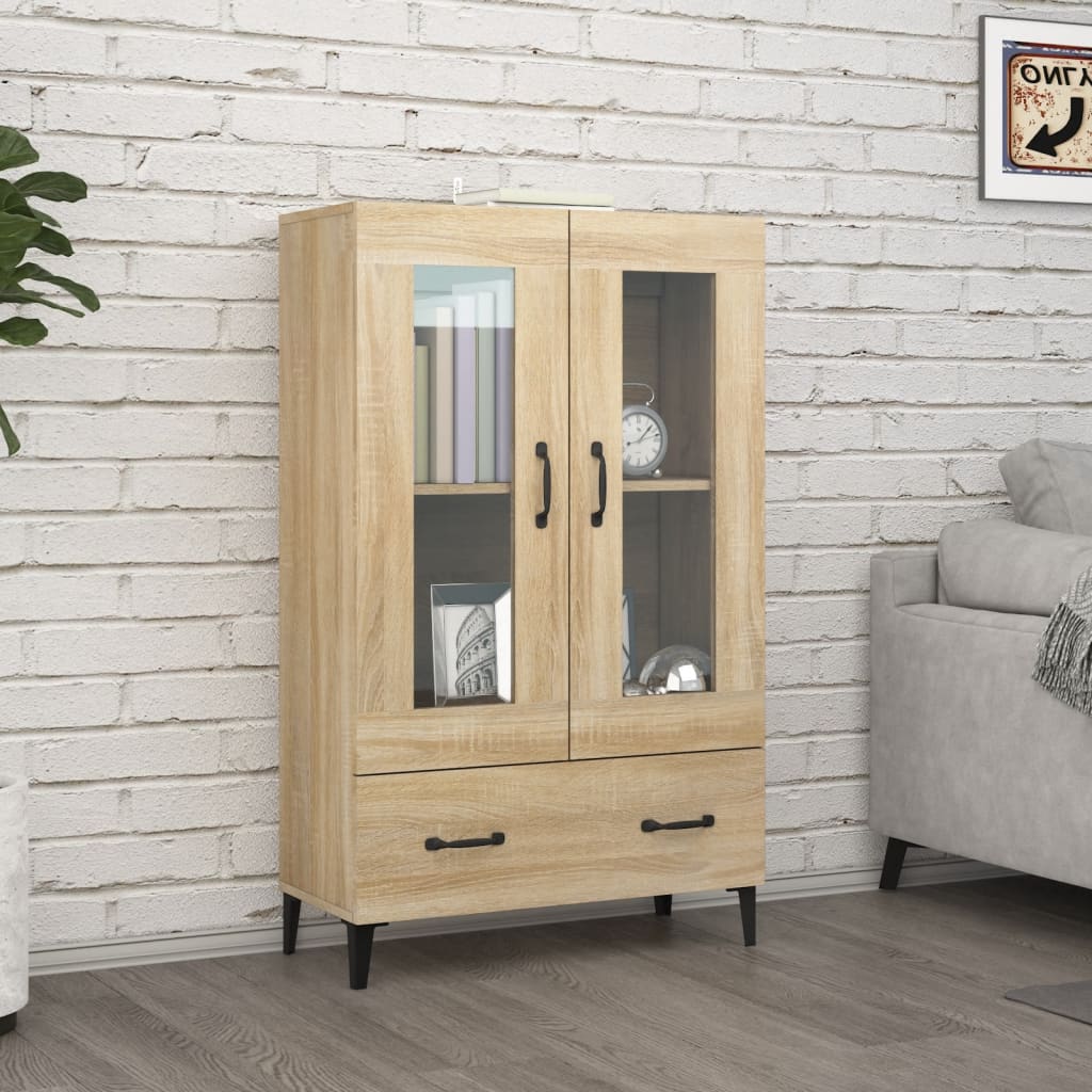 Hoge kast 70x31x115 cm bewerkt hout sonoma eikenkleurig is nu te koop bij PeponiXL, paradijselijk wonen!