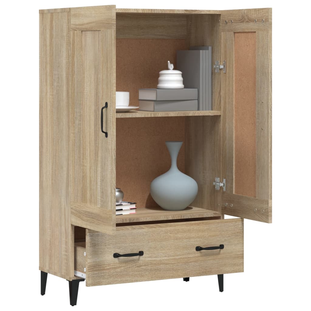Hoge kast 70x31x115 cm bewerkt hout sonoma eikenkleurig is nu te koop bij PeponiXL, paradijselijk wonen!