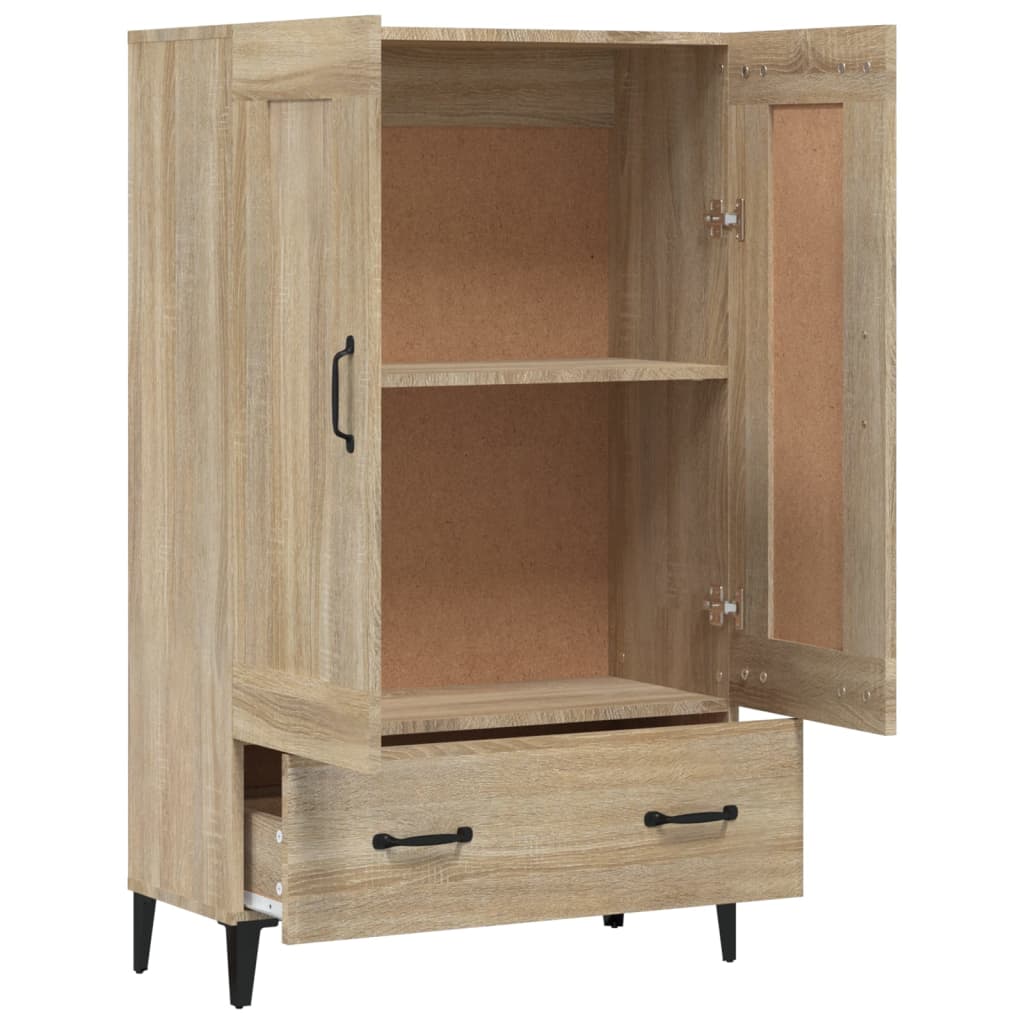 Hoge kast 70x31x115 cm bewerkt hout sonoma eikenkleurig is nu te koop bij PeponiXL, paradijselijk wonen!