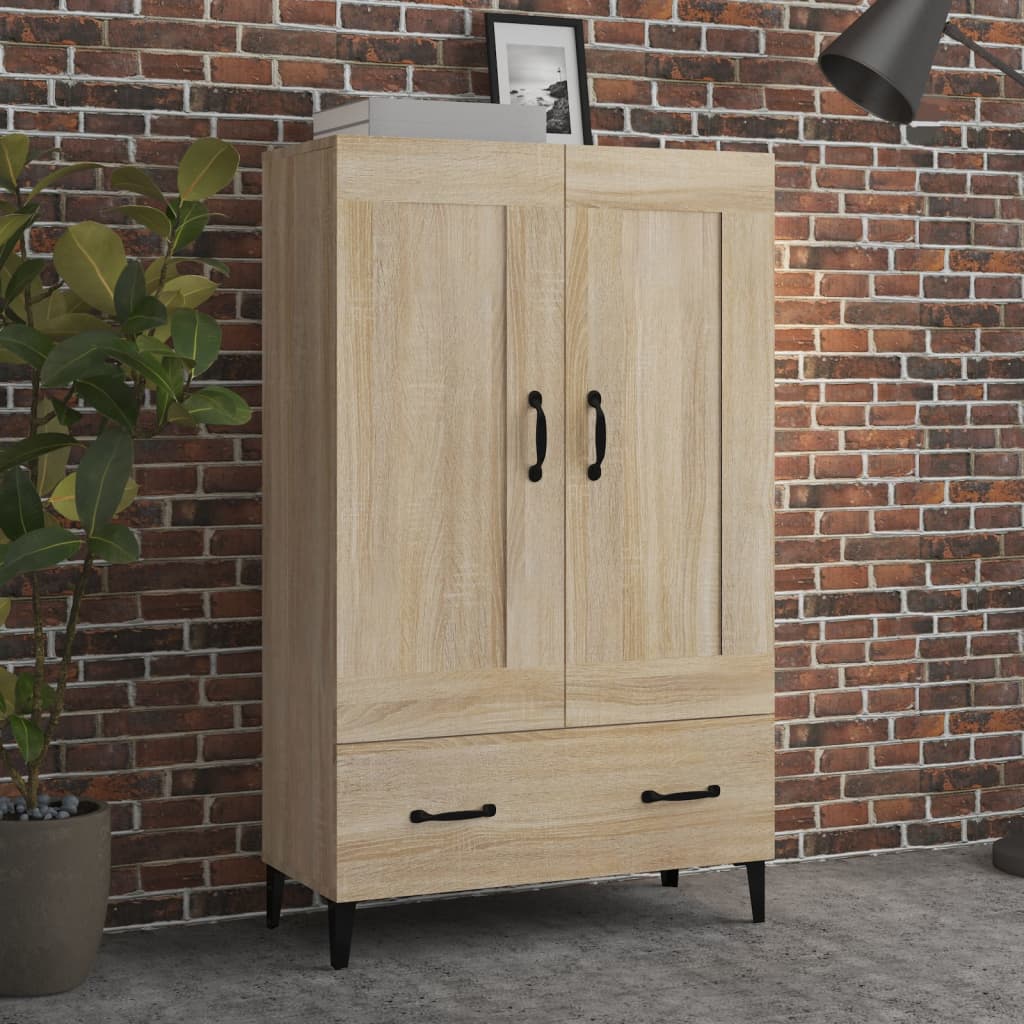 Hoge kast 70x31x115 cm bewerkt hout sonoma eikenkleurig is nu te koop bij PeponiXL, paradijselijk wonen!
