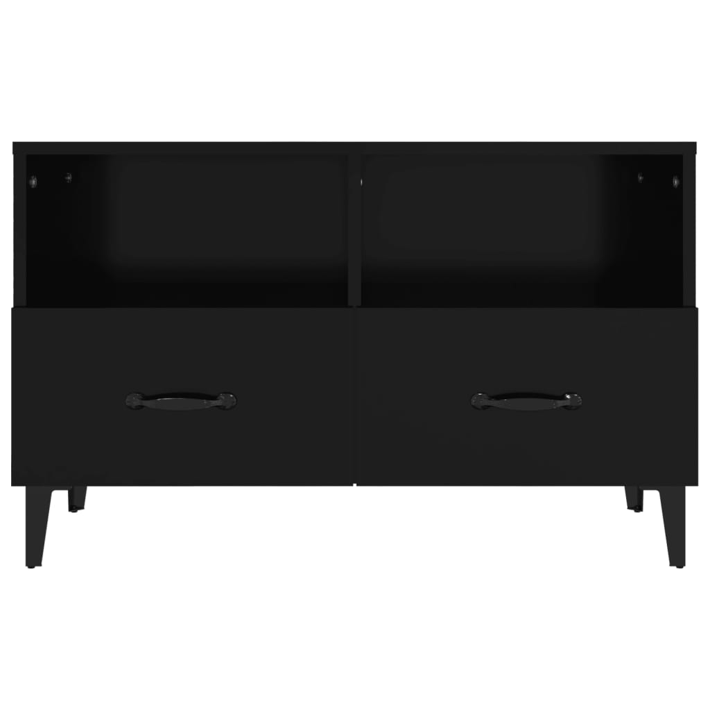 Tv-meubel 80x36x50 cm bewerkt hout zwart is nu te koop bij PeponiXL, paradijselijk wonen!