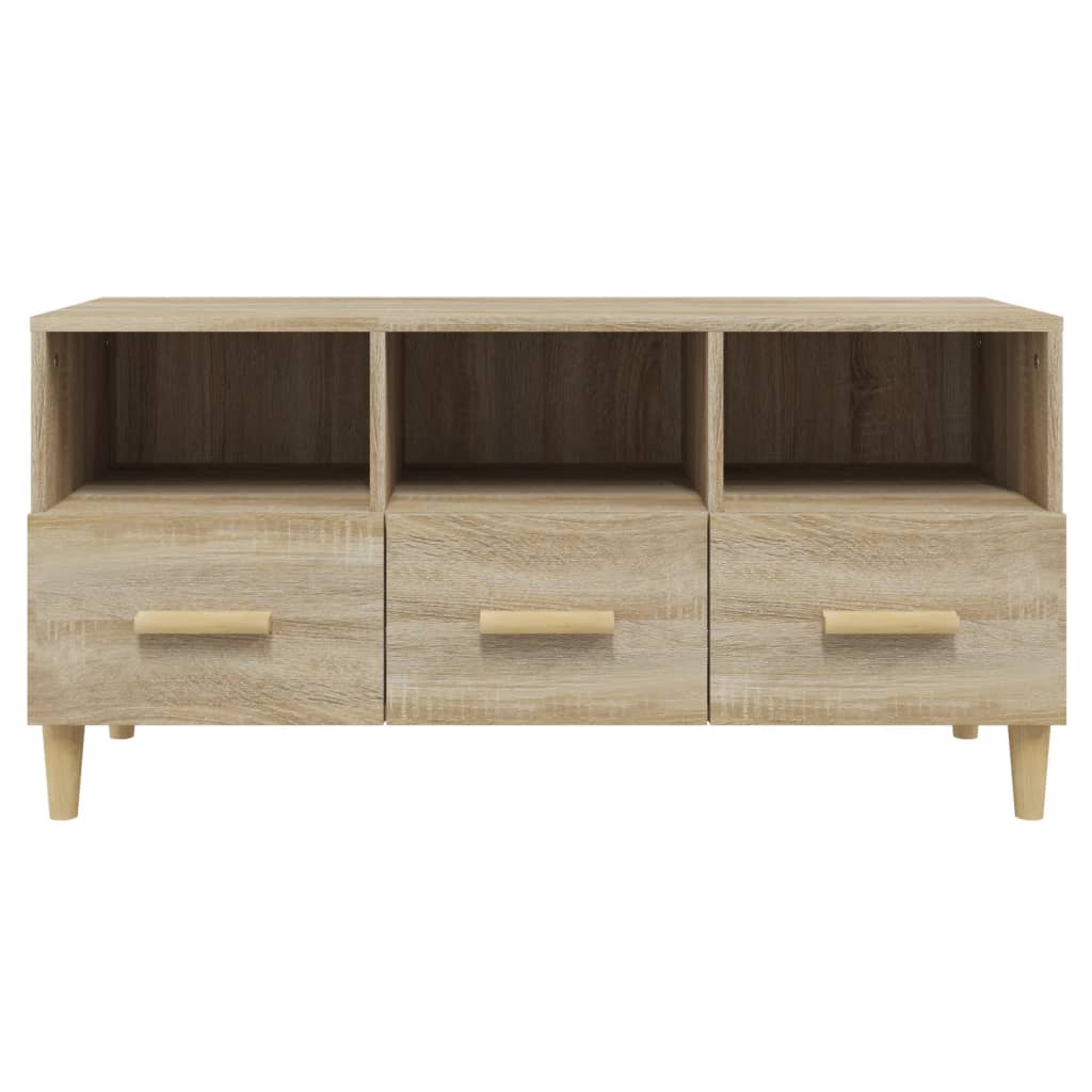 Tv-meubel 102x36x50 cm bewerkt hout sonoma eikenkleurig is nu te koop bij PeponiXL, paradijselijk wonen!