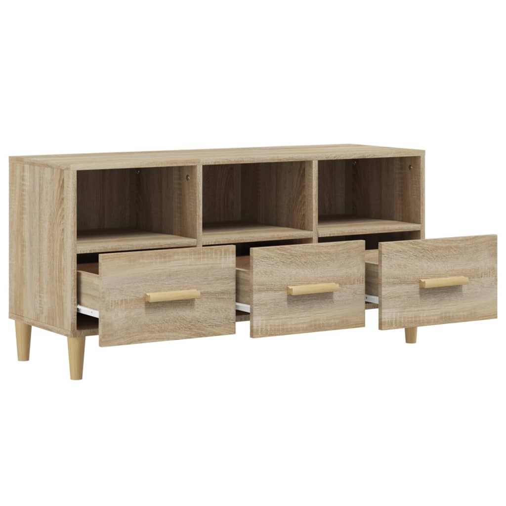 Tv-meubel 102x36x50 cm bewerkt hout sonoma eikenkleurig is nu te koop bij PeponiXL, paradijselijk wonen!