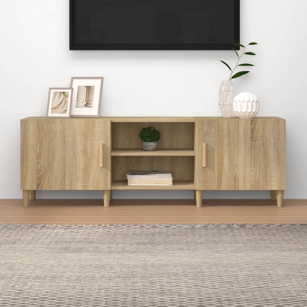 Tv-meubel 150x30x50 cm bewerkt hout sonoma eikenkleurig is nu te koop bij PeponiXL, paradijselijk wonen!