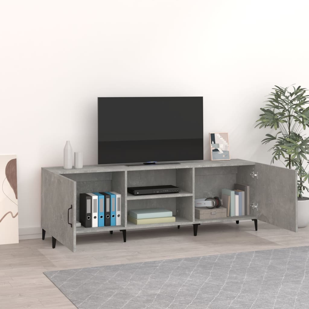 Tv-meubel 150x30x50 cm bewerkt hout betongrijs is nu te koop bij PeponiXL, paradijselijk wonen!