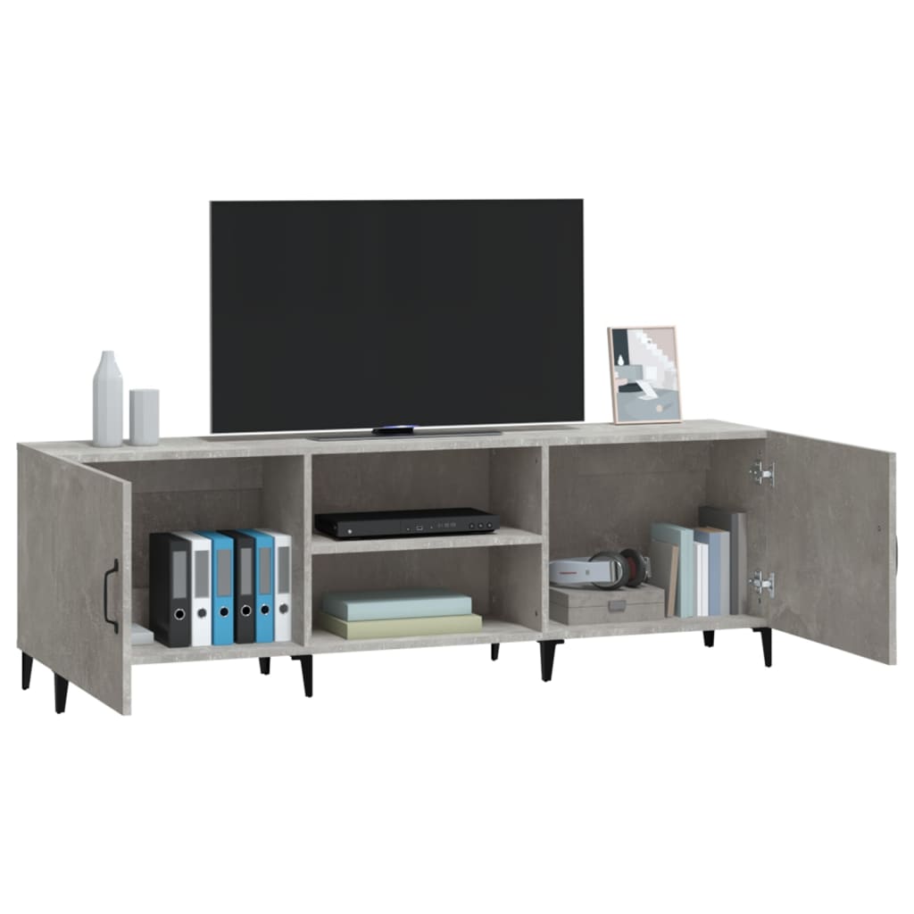 Tv-meubel 150x30x50 cm bewerkt hout betongrijs is nu te koop bij PeponiXL, paradijselijk wonen!
