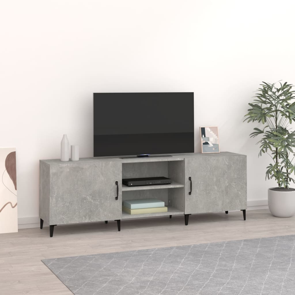 Tv-meubel 150x30x50 cm bewerkt hout betongrijs is nu te koop bij PeponiXL, paradijselijk wonen!