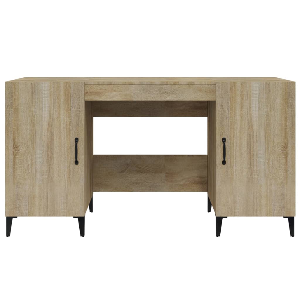 Bureau 140x50x75 cm bewerkt hout sonoma eikenkleurig is nu te koop bij PeponiXL, paradijselijk wonen!