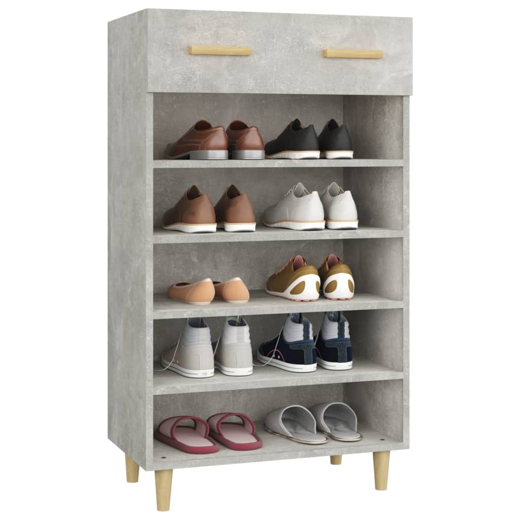 Schoenenkast 60x35x105 cm bewerkt hout betongrijs is nu te koop bij PeponiXL, paradijselijk wonen!