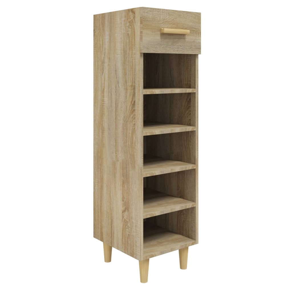 Schoenenkast 30x35x105 cm bewerkt hout sonoma eikenkleurig is nu te koop bij PeponiXL, paradijselijk wonen!