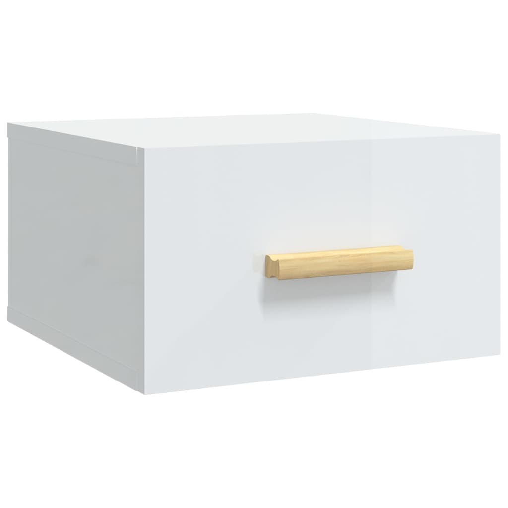 Nachtkastjes 2 st wandgemonteerd 35x35x20 cm hoogglans wit is nu te koop bij PeponiXL, paradijselijk wonen!
