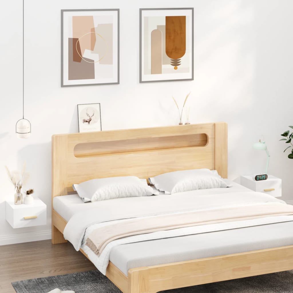 Nachtkastjes 2 st wandgemonteerd 35x35x20 cm hoogglans wit is nu te koop bij PeponiXL, paradijselijk wonen!