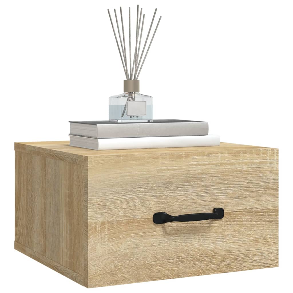 Nachtkastje wandgemonteerd 35x35x20 cm sonoma eikenkleurig is nu te koop bij PeponiXL, paradijselijk wonen!