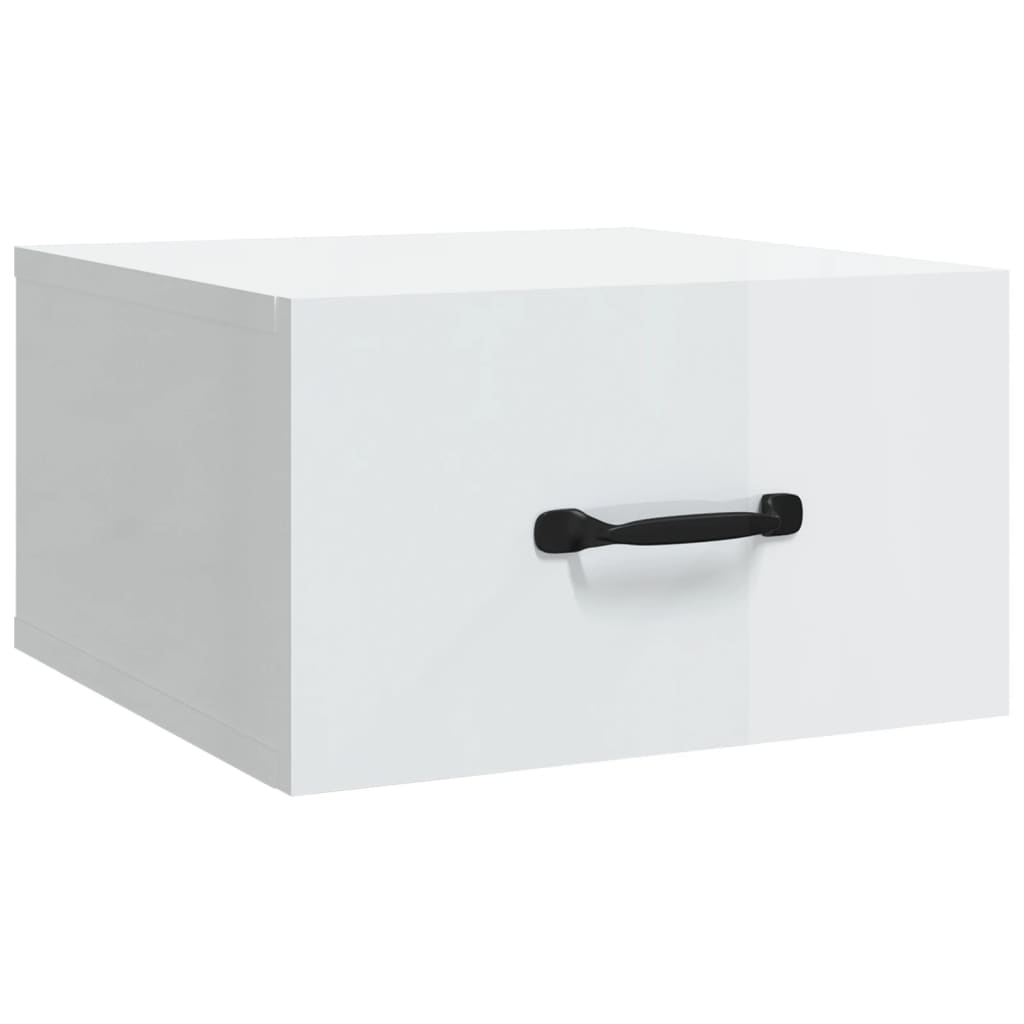 Nachtkastjes 2 st wandgemonteerd 35x35x20 cm hoogglans wit is nu te koop bij PeponiXL, paradijselijk wonen!