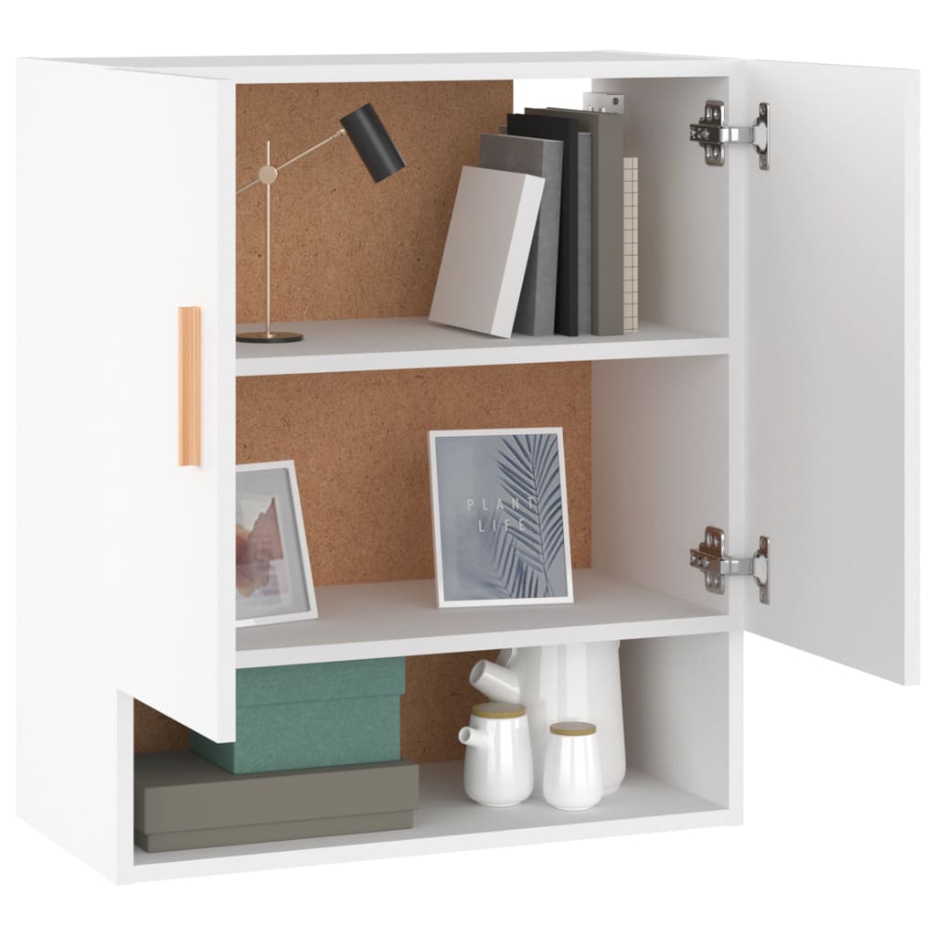 Wandkast 60x31x70 cm bewerkt hout wit is nu te koop bij PeponiXL, paradijselijk wonen!