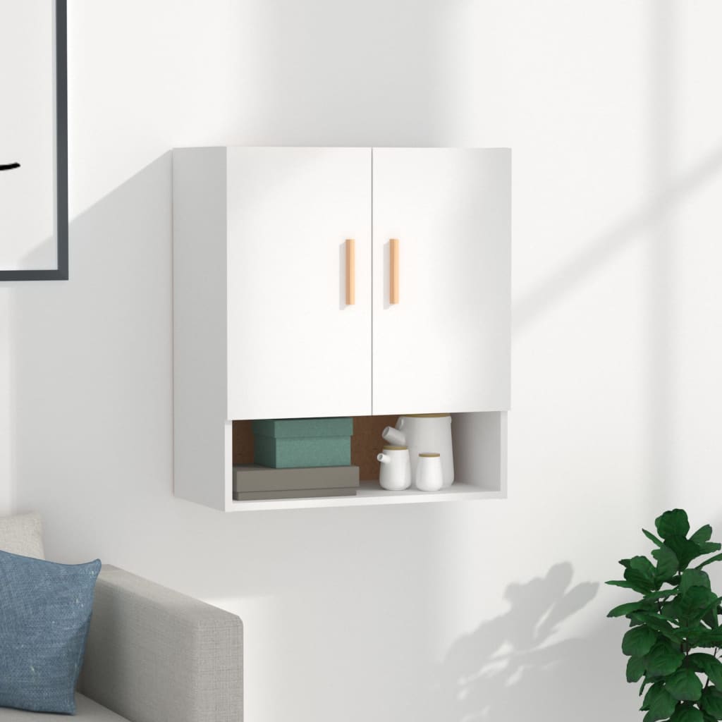 Wandkast 60x31x70 cm bewerkt hout wit is nu te koop bij PeponiXL, paradijselijk wonen!
