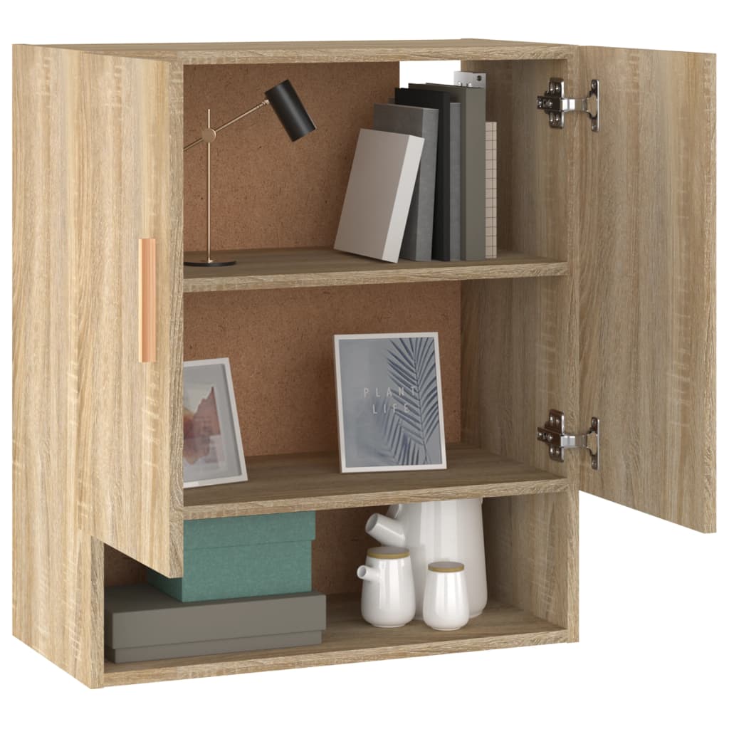 Wandkast 60x31x70 cm bewerkt hout sonoma eikenkleurig is nu te koop bij PeponiXL, paradijselijk wonen!