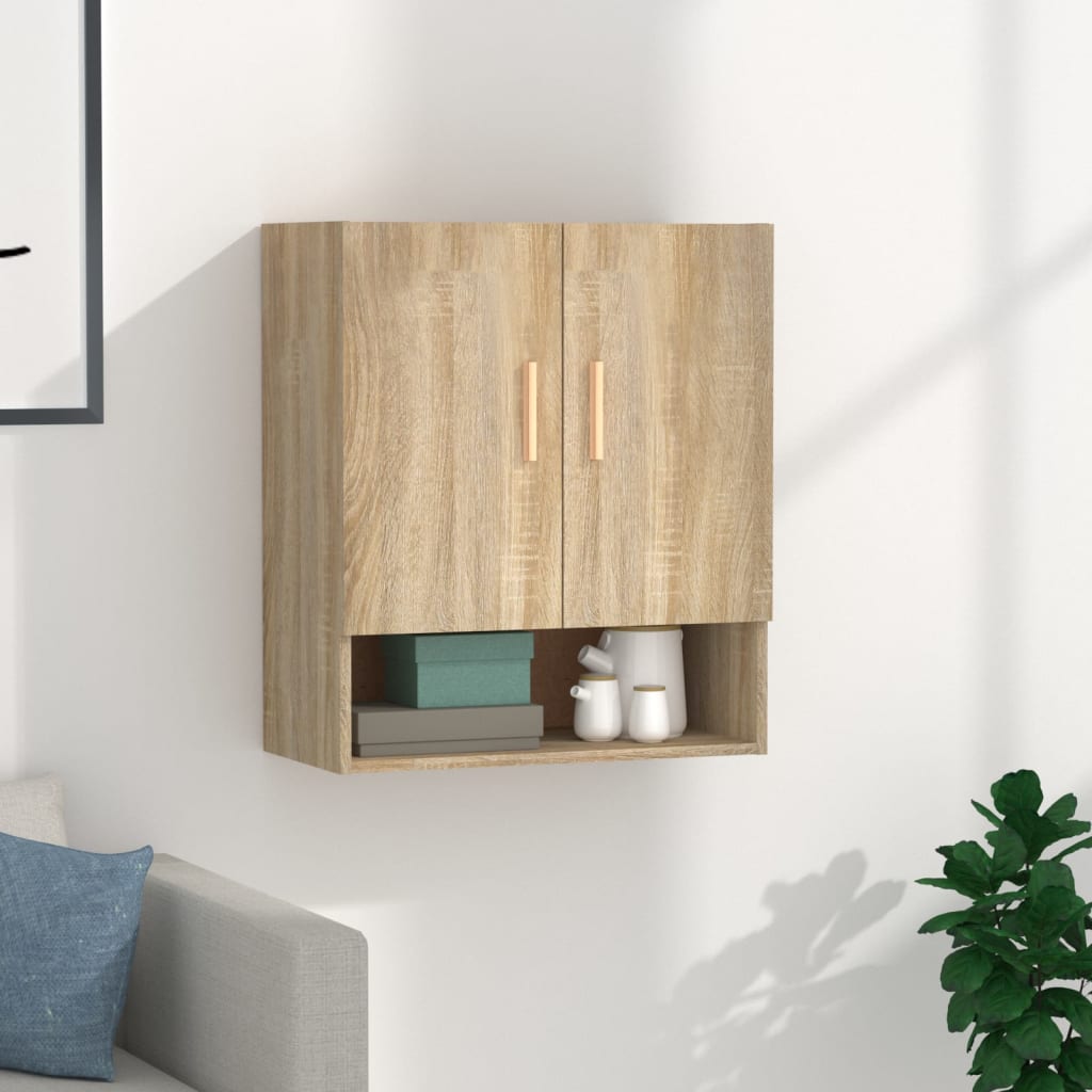 Wandkast 60x31x70 cm bewerkt hout sonoma eikenkleurig is nu te koop bij PeponiXL, paradijselijk wonen!
