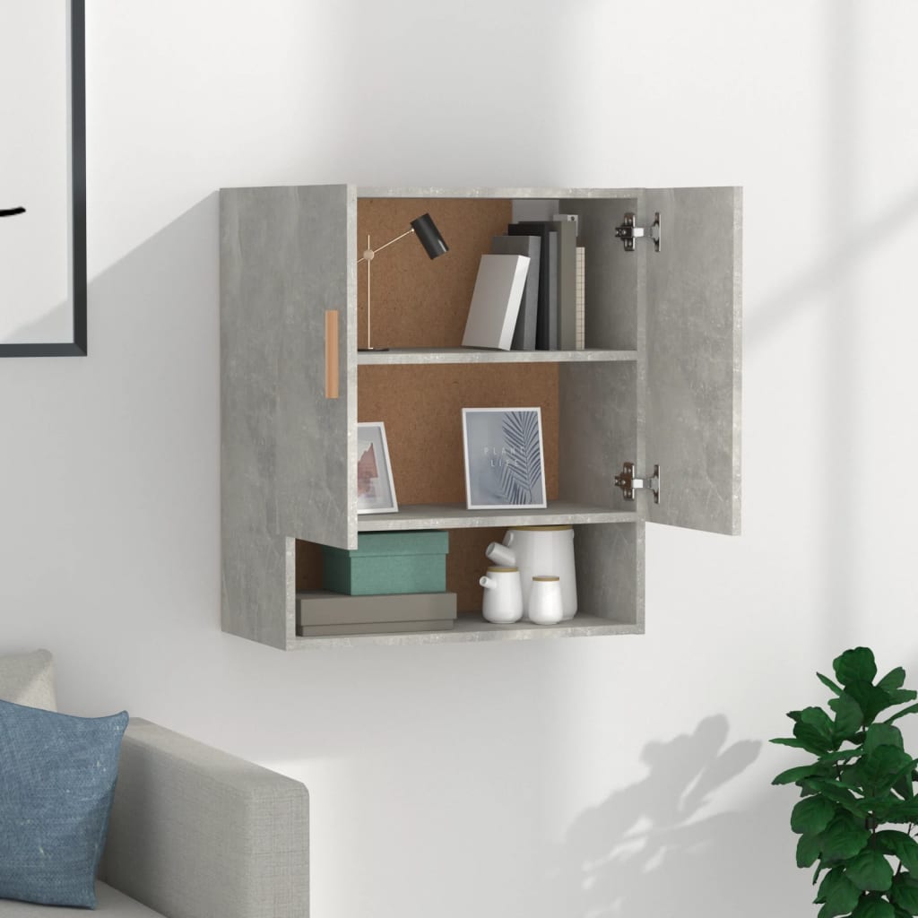 Wandkast 60x31x70 cm bewerkt hout betongrijs is nu te koop bij PeponiXL, paradijselijk wonen!