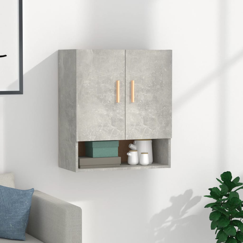 Wandkast 60x31x70 cm bewerkt hout betongrijs is nu te koop bij PeponiXL, paradijselijk wonen!