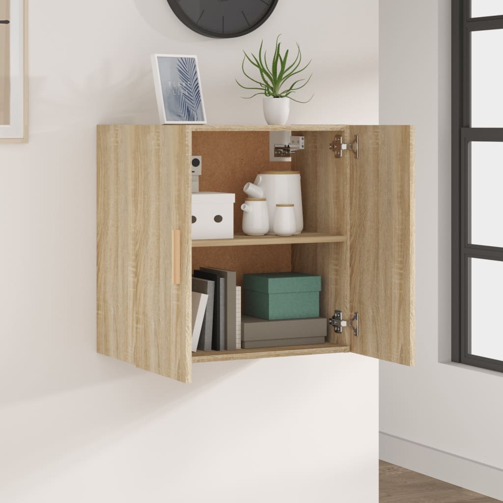 Wandkast 60x30x60 cm bewerkt hout sonoma eikenkleurig is nu te koop bij PeponiXL, paradijselijk wonen!