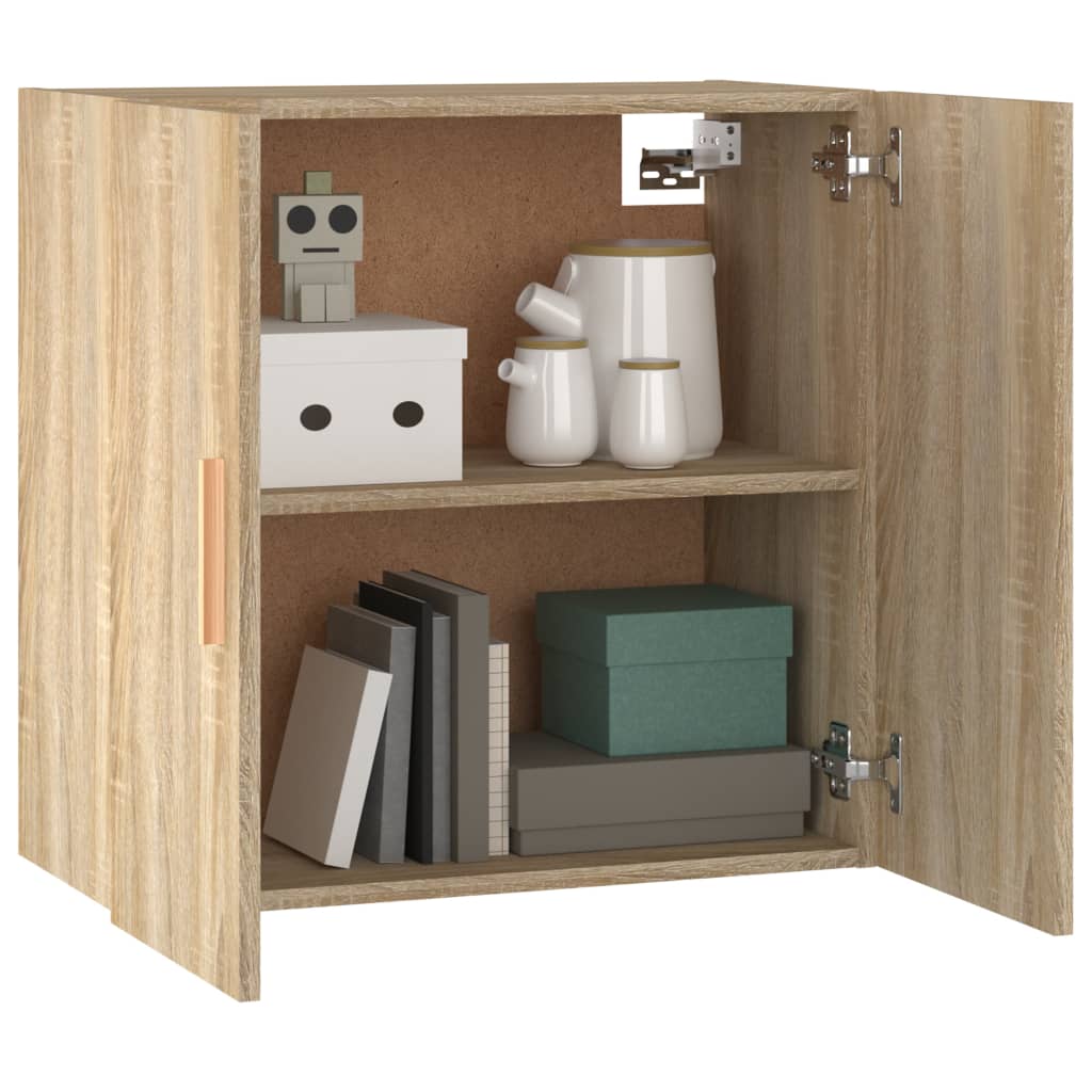 Wandkast 60x30x60 cm bewerkt hout sonoma eikenkleurig is nu te koop bij PeponiXL, paradijselijk wonen!