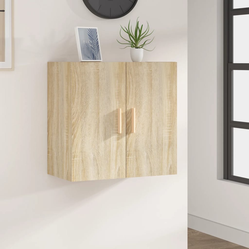 Wandkast 60x30x60 cm bewerkt hout sonoma eikenkleurig is nu te koop bij PeponiXL, paradijselijk wonen!