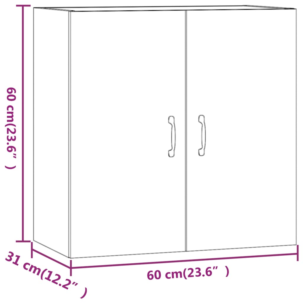 Wandkast 60x31x60 cm bewerkt hout wit is nu te koop bij PeponiXL, paradijselijk wonen!