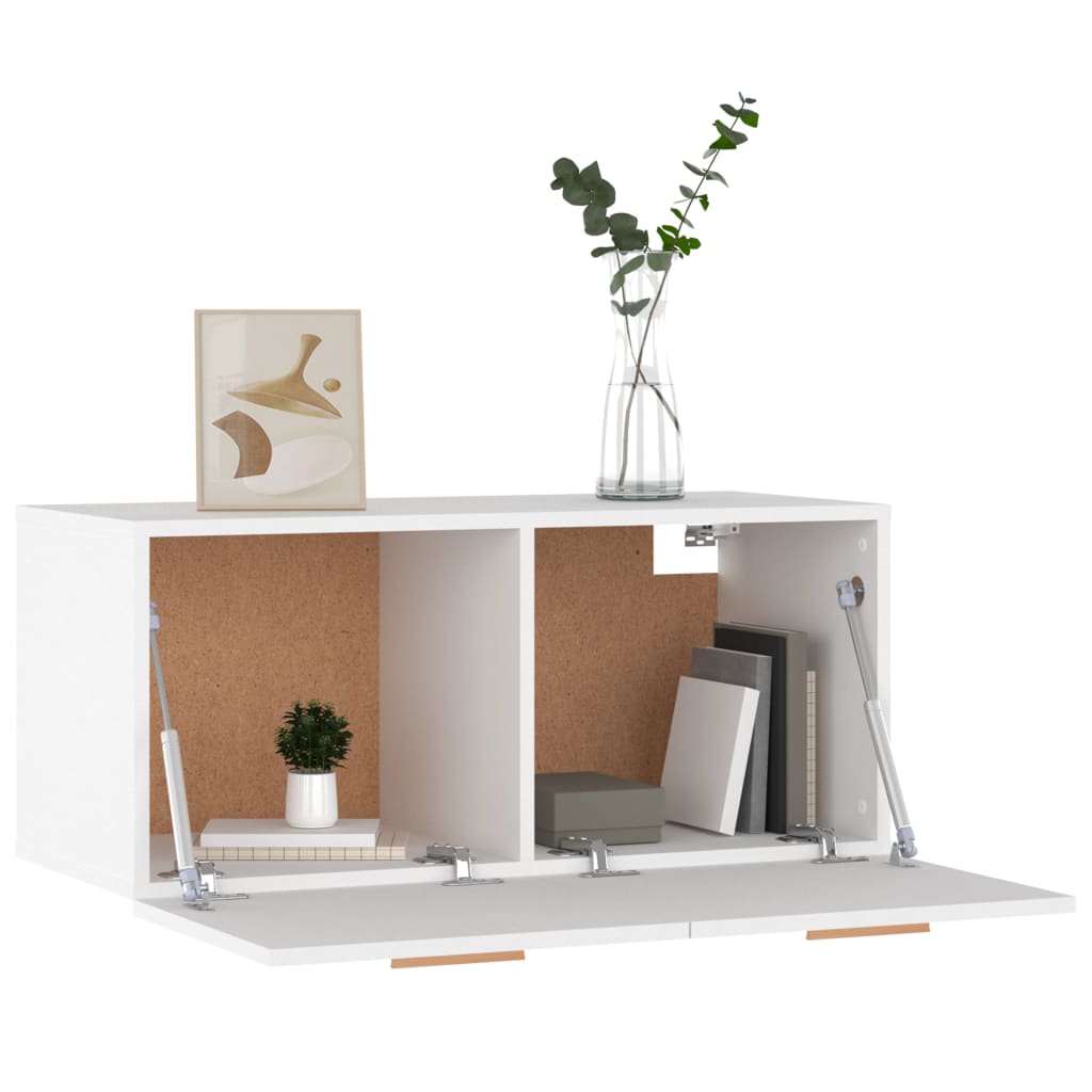 Wandkastt 80x35x36,5 cm bewerkt hout wit is nu te koop bij PeponiXL, paradijselijk wonen!