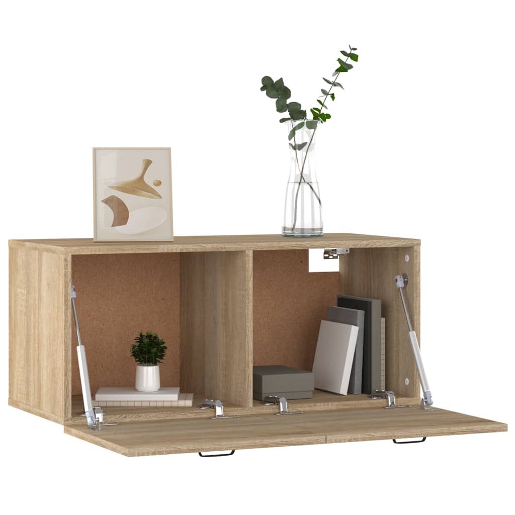 Wandkast 80x36,5x35 cm bewerkt hout sonoma eikenkleurig is nu te koop bij PeponiXL, paradijselijk wonen!