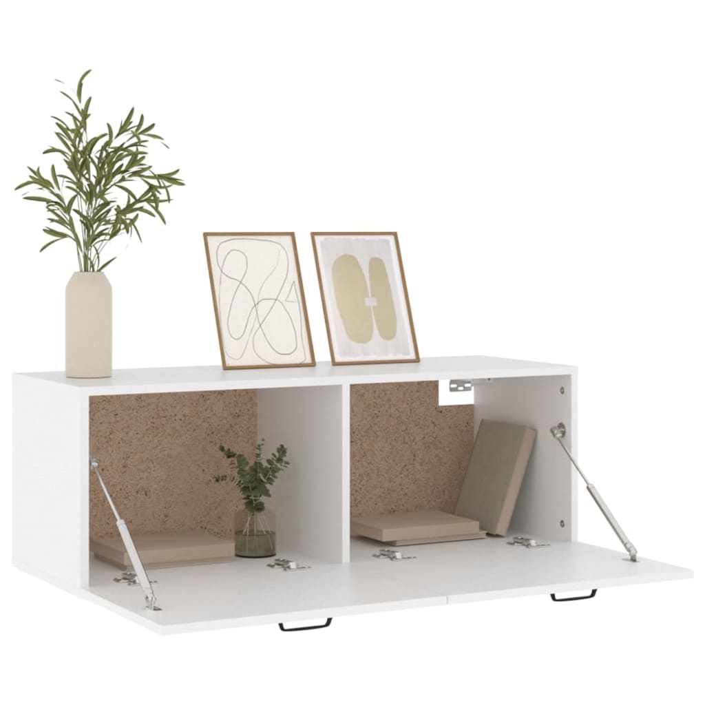 Wandkast 100x36,5x35 cm bewerkt hout wit is nu te koop bij PeponiXL, paradijselijk wonen!