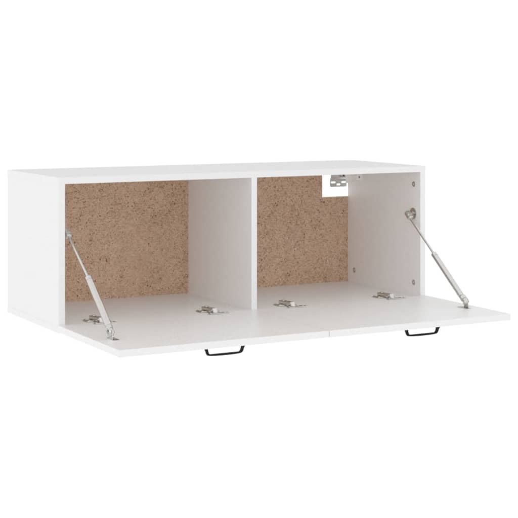 Wandkast 100x36,5x35 cm bewerkt hout wit is nu te koop bij PeponiXL, paradijselijk wonen!