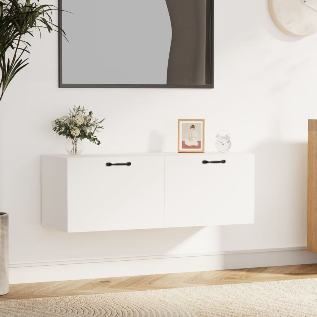 Wandkast 100x36,5x35 cm bewerkt hout wit is nu te koop bij PeponiXL, paradijselijk wonen!
