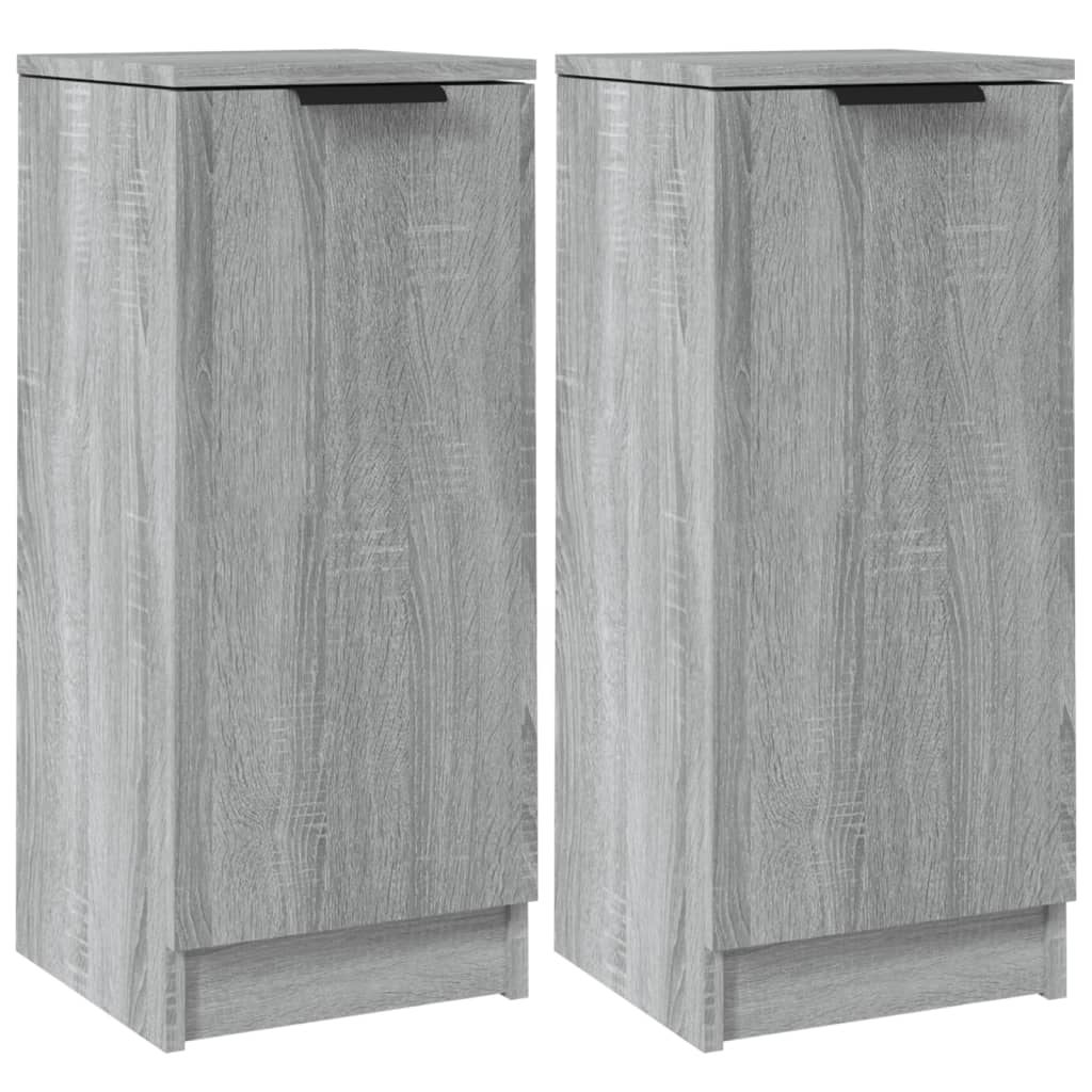 Dressoirs 2 st 30x30x70 cm bewerkt hout grijs sonoma eikenkleur is nu te koop bij PeponiXL, paradijselijk wonen!
