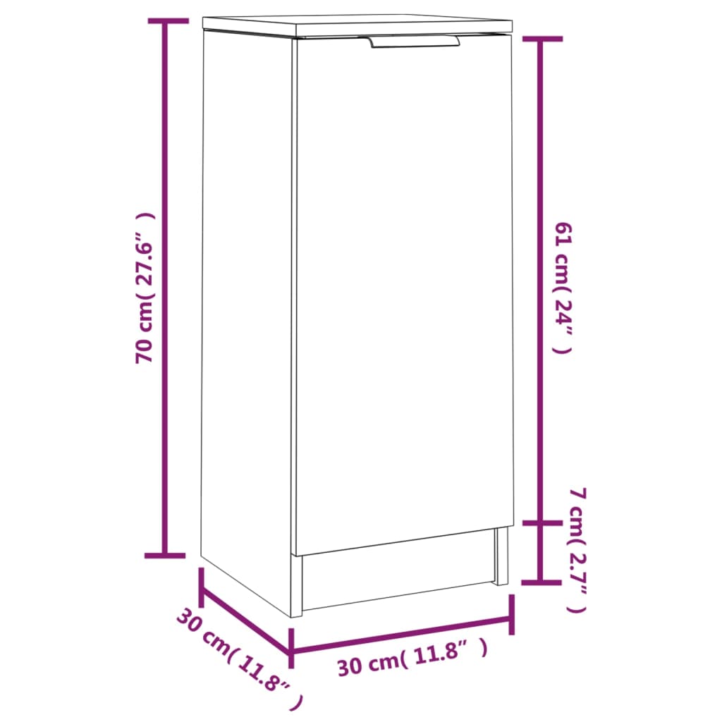 Dressoirs 2 st 30x30x70 cm bewerkt hout grijs sonoma eikenkleur is nu te koop bij PeponiXL, paradijselijk wonen!