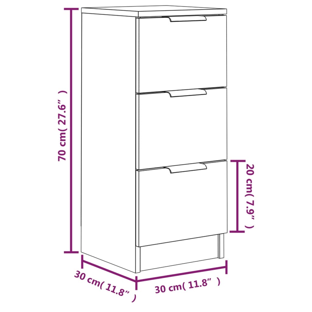 Dressoir 30x30x70 cm bewerkt hout gerookt eikenkleurig is nu te koop bij PeponiXL, paradijselijk wonen!