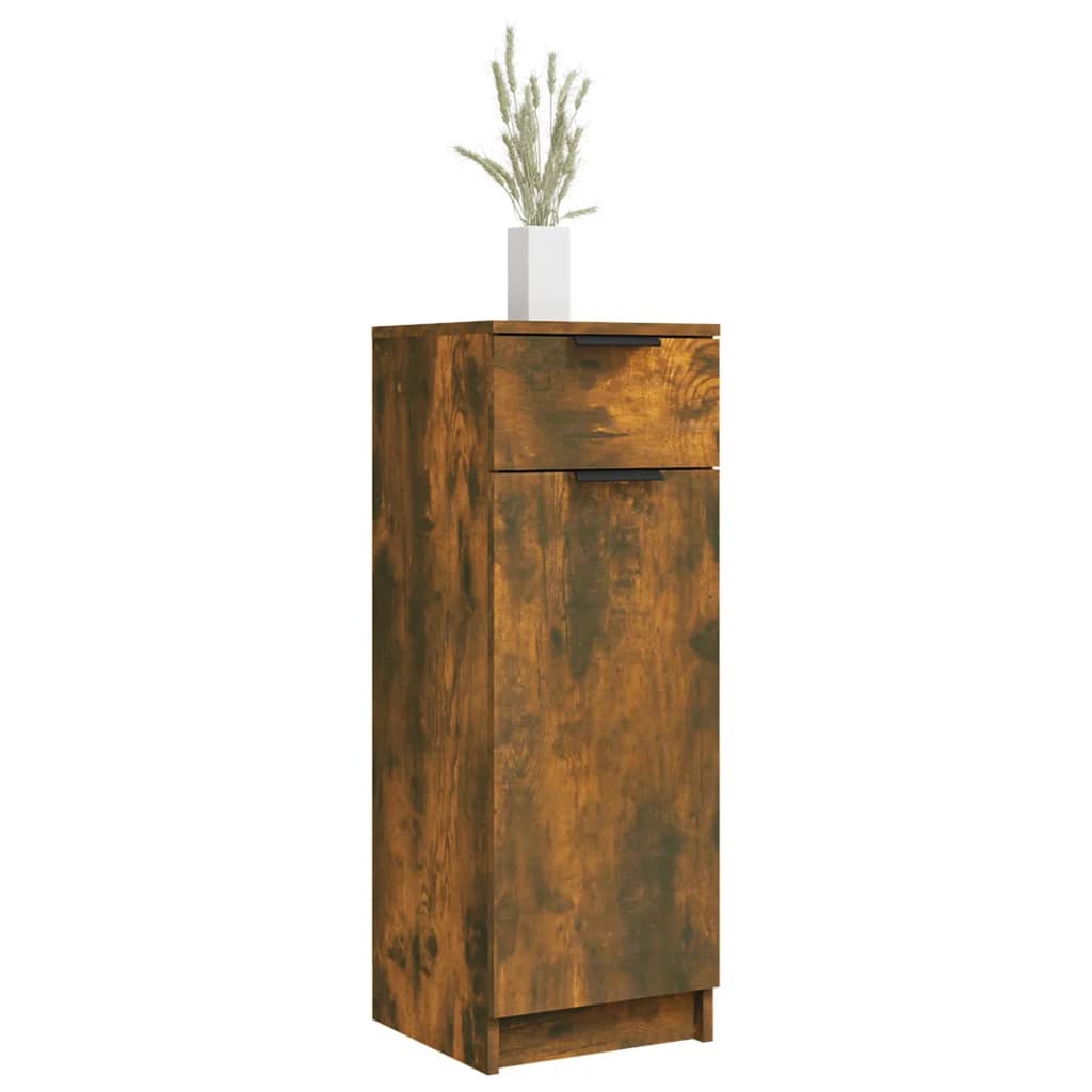Badkamerkast 32x34x90 cm bewerkt hout gerookt eikenkleurig is nu te koop bij PeponiXL, paradijselijk wonen!