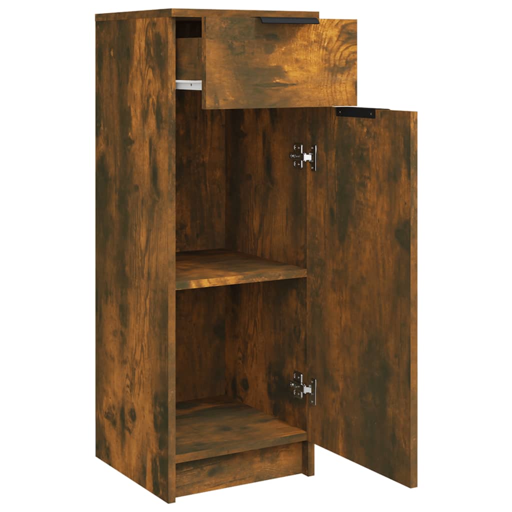 Badkamerkast 32x34x90 cm bewerkt hout gerookt eikenkleurig is nu te koop bij PeponiXL, paradijselijk wonen!