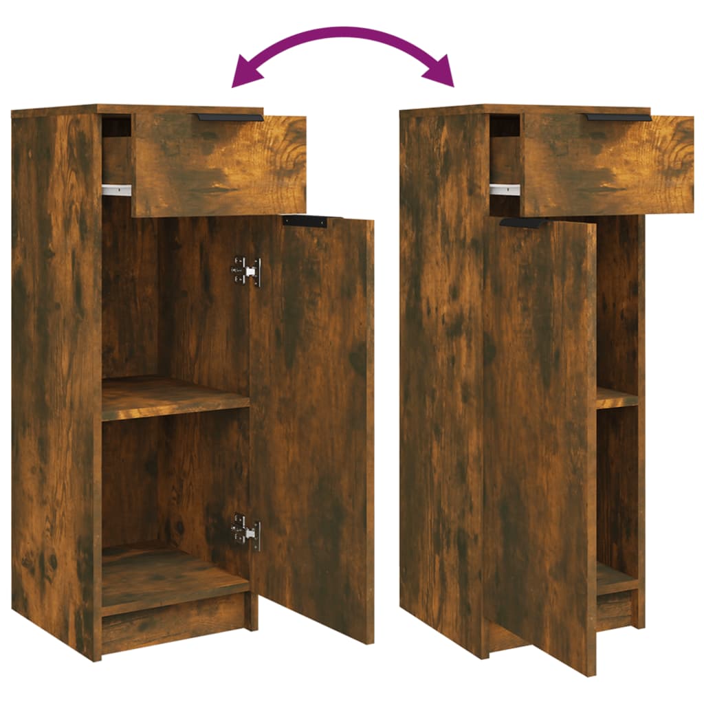 Badkamerkast 32x34x90 cm bewerkt hout gerookt eikenkleurig is nu te koop bij PeponiXL, paradijselijk wonen!