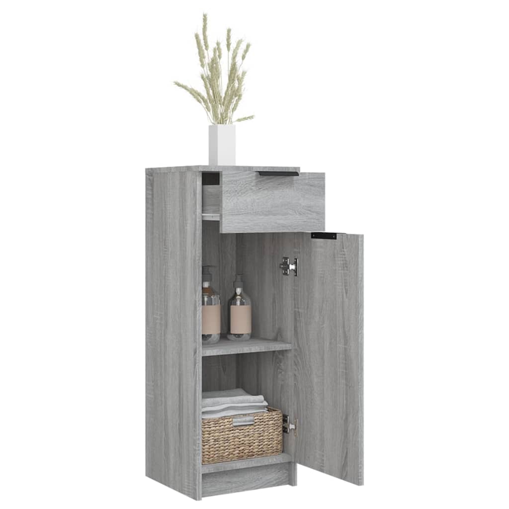 Badkamerkast 32x34x90 cm bewerkt hout grijs sonoma eikenkleurig is nu te koop bij PeponiXL, paradijselijk wonen!