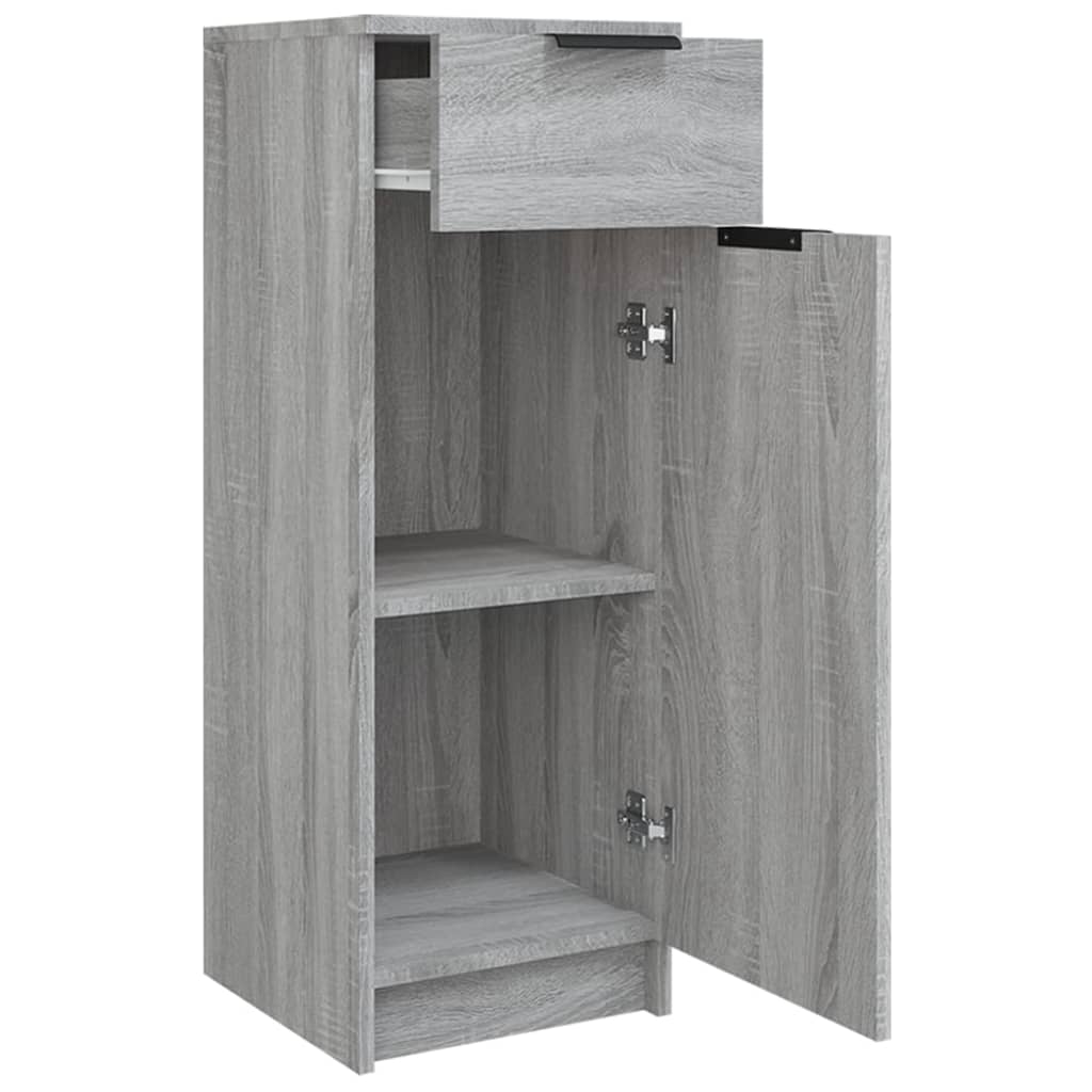 Badkamerkast 32x34x90 cm bewerkt hout grijs sonoma eikenkleurig is nu te koop bij PeponiXL, paradijselijk wonen!