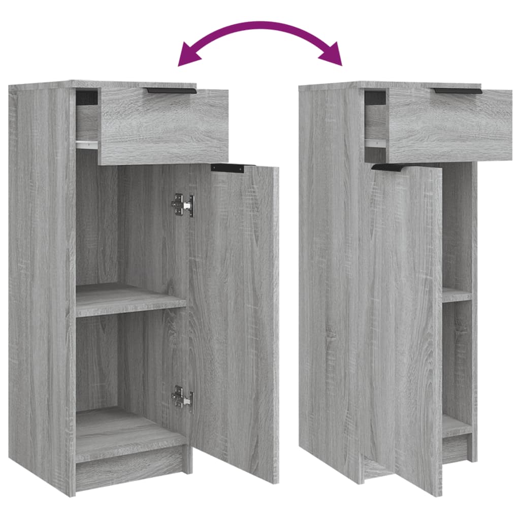 Badkamerkast 32x34x90 cm bewerkt hout grijs sonoma eikenkleurig is nu te koop bij PeponiXL, paradijselijk wonen!