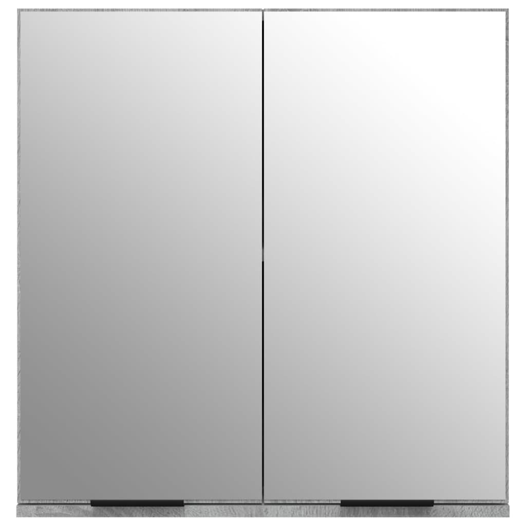 Badkamerkast met spiegel 64x20x67 cm grijs sonoma eikenkleurig is nu te koop bij PeponiXL, paradijselijk wonen!
