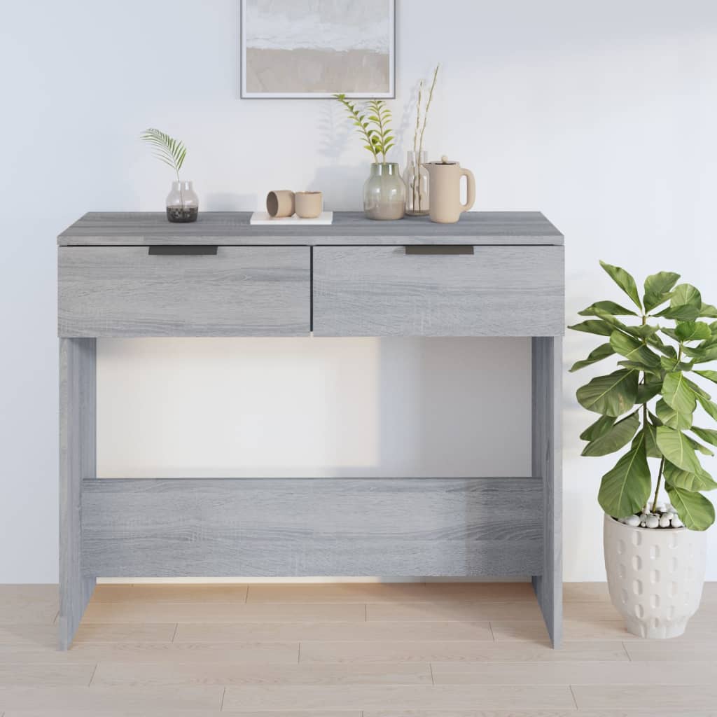 Wandtafel 90x36x75 cm bewerkt hout grijs sonoma eikenkleurig is nu te koop bij PeponiXL, paradijselijk wonen!